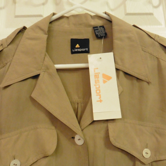 NWT Liz Claiborne Carmel Colored Silk Jacket SZ M - Picture 2 of 5